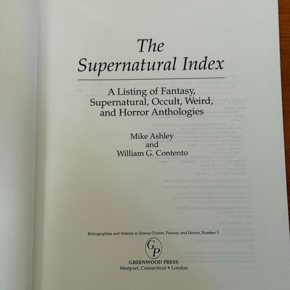 The Supernatural Index By Mike Ashley & William G. Contento Hardcover - Picture 3 of 4
